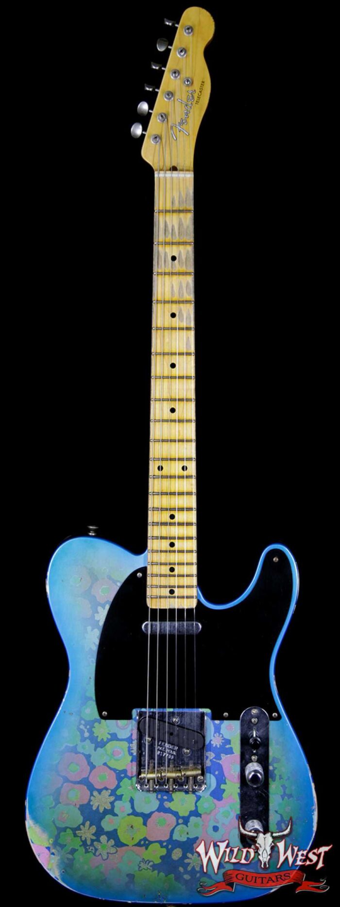 Fender Custom Shop 1952 Telecaster Relic Maple Neck Black Pickguard Blue Flower - Image 1