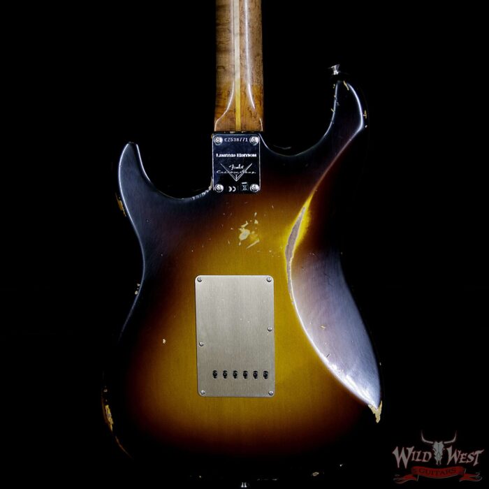 Fender Custom Shop Roasted 1956 Stratocaster Relic Birdeye Maple Neck 2 Tone Sunburst - Image 4