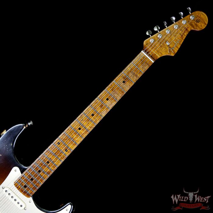 Fender Custom Shop Roasted 1956 Stratocaster Relic Birdeye Maple Neck 2 Tone Sunburst - Image 9