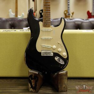 Fender Custom Shop 30th Anniversary LTD 1956 Stratocaster Relic Roasted Birdseye Neck & Fingerboard Aged Black - Image 11