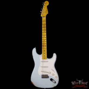 Fender Custom Shop 1957 Stratocaster Relic Maple Neck Sonic Blue - Image 2