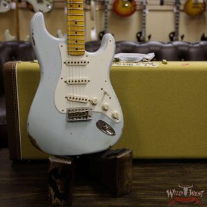 Fender Custom Shop 1957 Stratocaster Relic Maple Neck Sonic Blue - Image 6
