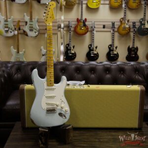 Fender Custom Shop 1957 Stratocaster Relic Maple Neck Sonic Blue - Image 4