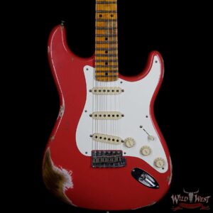 Fender Custom Shop 1957 Stratocaster Heavy Relic Maple Neck Fiesta Red - Image 3