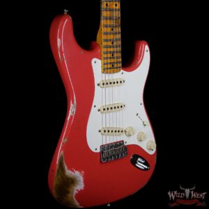 Fender Custom Shop 1957 Stratocaster Heavy Relic Maple Neck Fiesta Red - Image 4