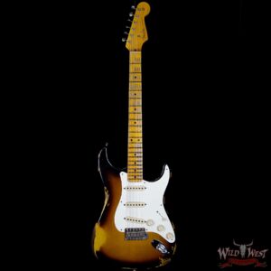 Fender Custom Shop 1957 Stratocaster Heavy Relic Maple Neck 2 Tone Sunburst - Image 5