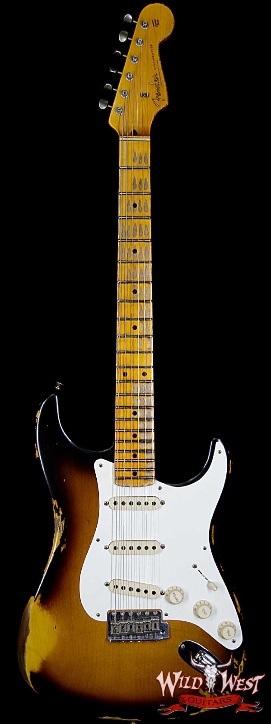 fender-1957strat-hvrelic-mn-2ts-r96160-main__wwg_large.jpg Fender Custom Shop 1957 Stratocaster Heavy Relic Maple Neck 2 Tone Sunburst - Image 1
