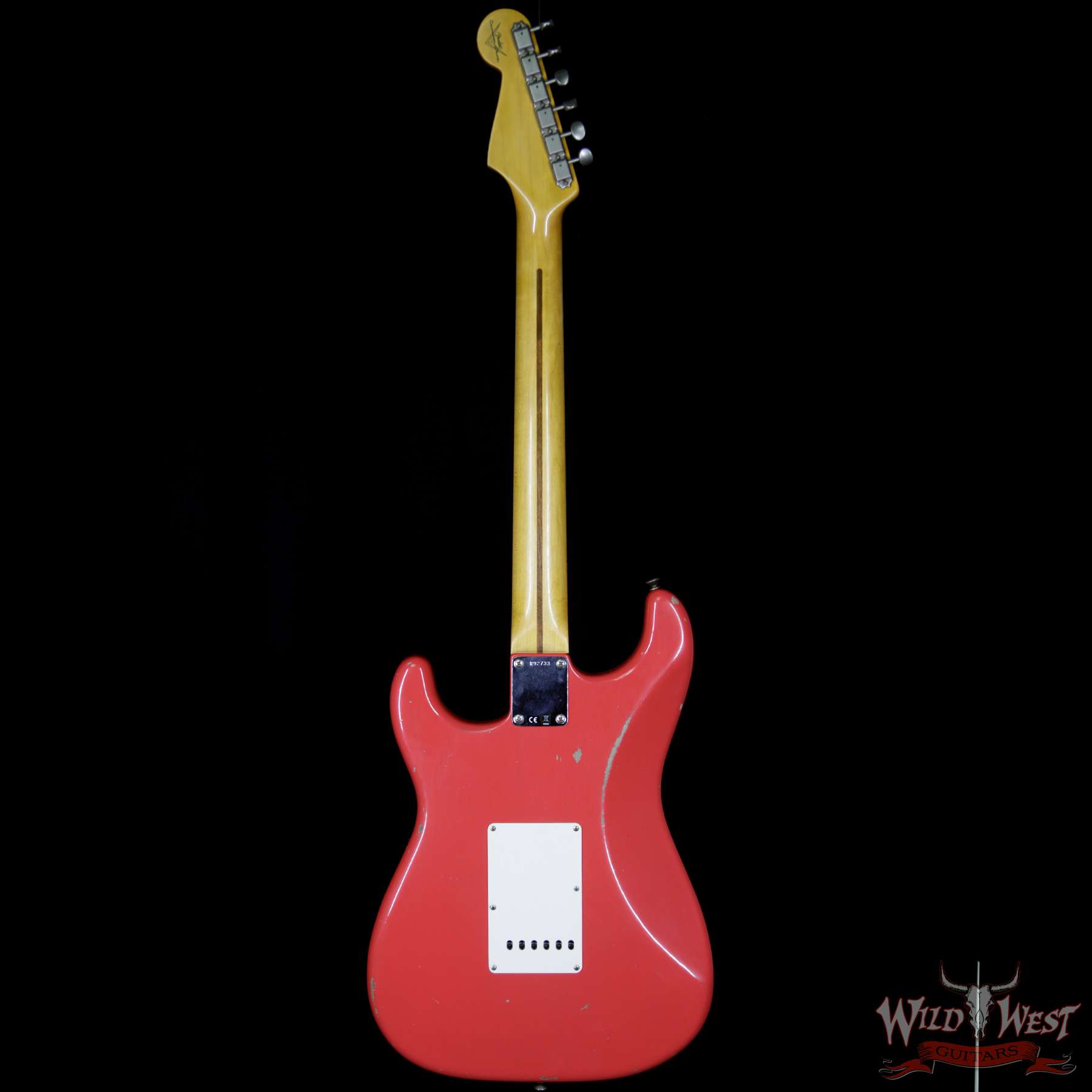 fender-1958strat-relic-frd-hss-r92733-bb__wwg.jpg 2018 Fender Custom Shop 1958 Stratocaster Relic HSS EVH Pickup Maple Neck Fiesta Red - Image 6