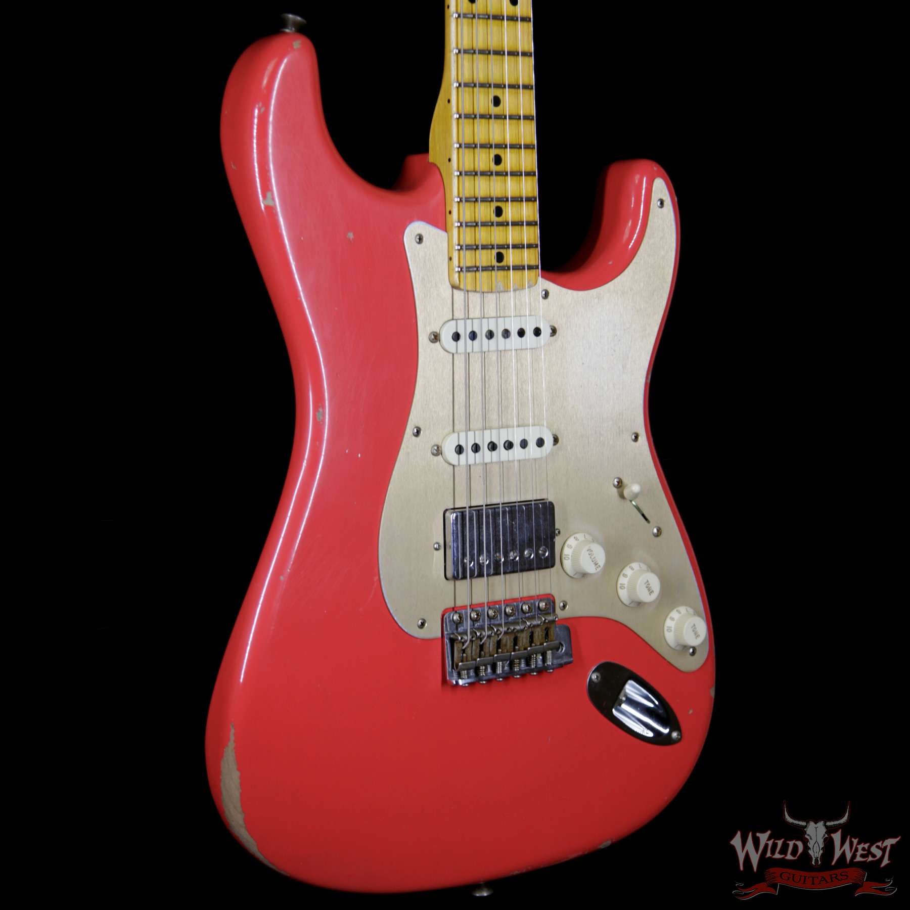 fender-1958strat-relic-frd-hss-r92733-bl__wwg.jpg 2018 Fender Custom Shop 1958 Stratocaster Relic HSS EVH Pickup Maple Neck Fiesta Red - Image 4