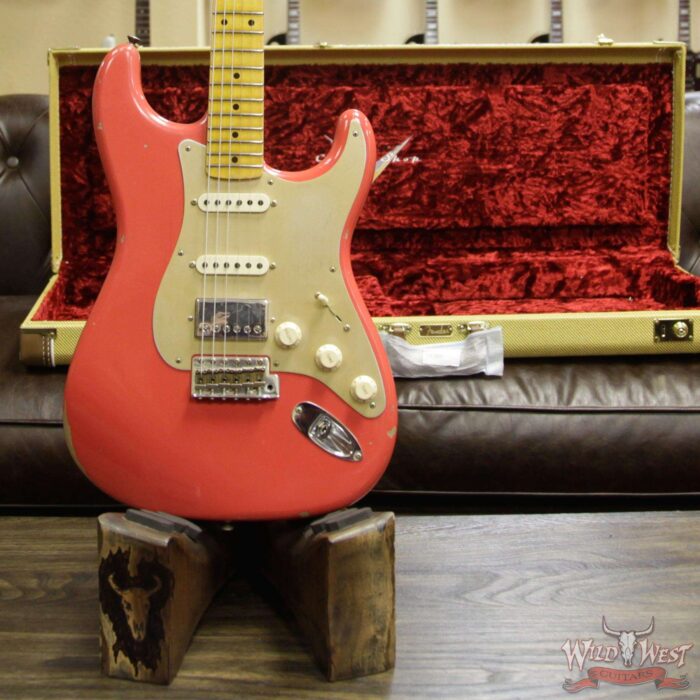 2018 Fender Custom Shop 1958 Stratocaster Relic HSS EVH Pickup Maple Neck Fiesta Red - Image 13