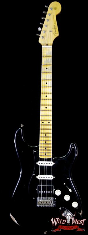 Fender Custom Shop 1958 Stratocaster Relic Maple Neck HSS EVH Pickup Black