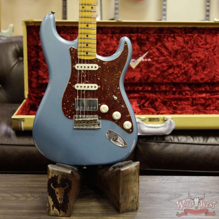Fender Custom Shop 1958 Stratocaster HSS EVH Pickup Relic Maple Neck Blue Agave - Image 6