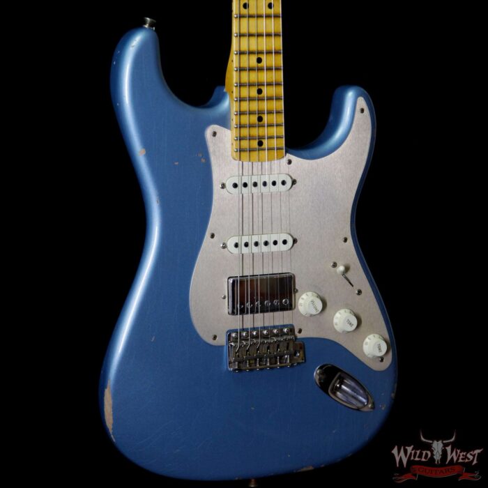 Fender Custom Shop 1958 Stratocaster Relic HSS EVH Bridge Pickup Maple Neck Blue Agave - Image 4