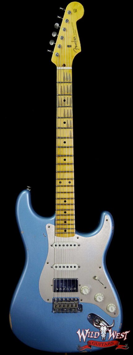 Fender Custom Shop 1958 Stratocaster Relic HSS EVH Bridge Pickup Maple Neck Blue Agave