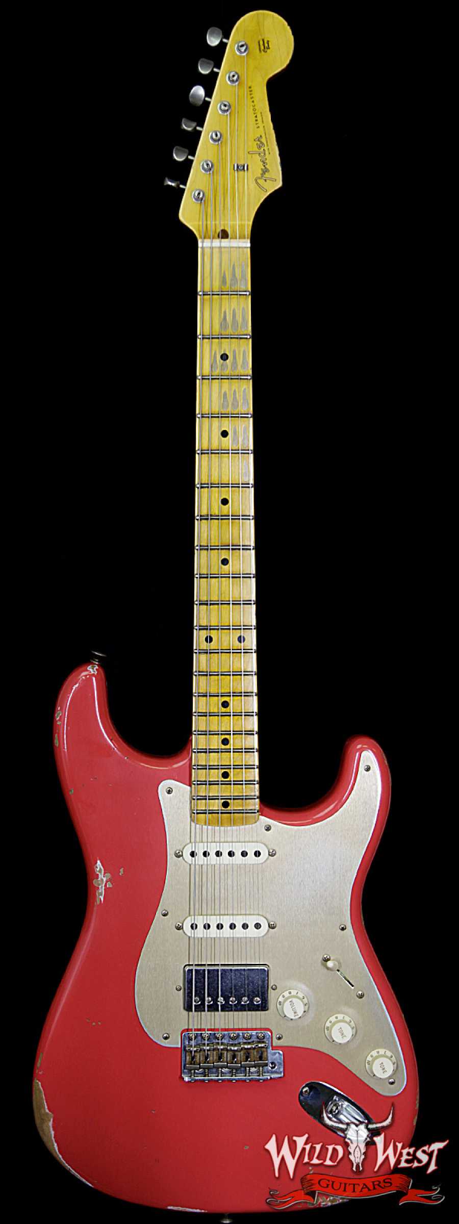 fender-1958strat-relic-hss-frd-r93635-main__wwg_large.jpg Fender Custom Shop 1958 Stratocaster Relic HSS EVH Pickup Maple Neck Fiesta Red - Image 1