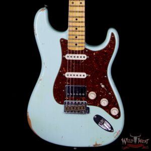 2018 Fender Custom Shop 1958 Stratocaster HSS EVH Pickup Relic Maple Neck Surf Green - Image 3