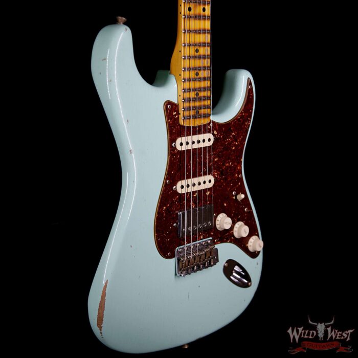 Fender Custom Shop 1958 Stratocaster HSS EVH Pickup Relic Maple Neck & Board Surf Green - Image 5