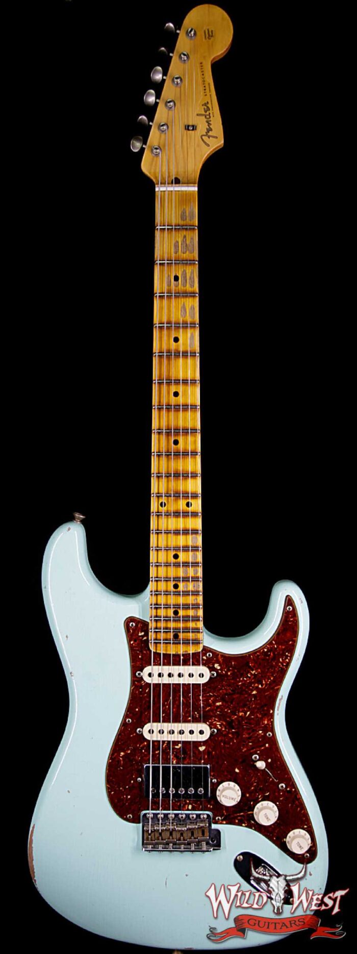Fender Custom Shop 1958 Stratocaster HSS EVH Pickup Relic Maple Neck & Board Surf Green - Image 1