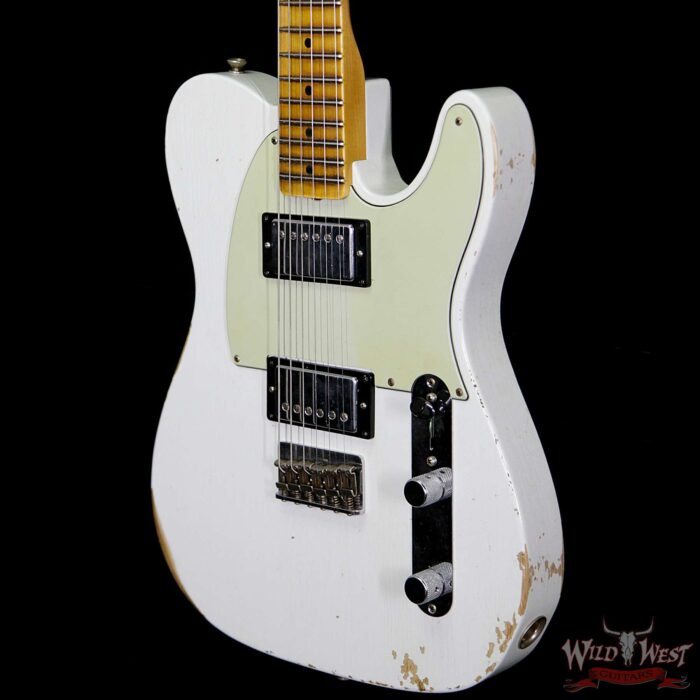 Fender Custom Shop 1958 Telecaster Custom Relic HH EVH Pickups Olympic White - Image 2