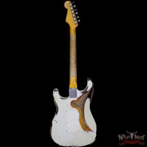 Fender 1960 Stratocaster Heavy Relic White Lightning Olympic White over Three Tone Sunburst - Image 6