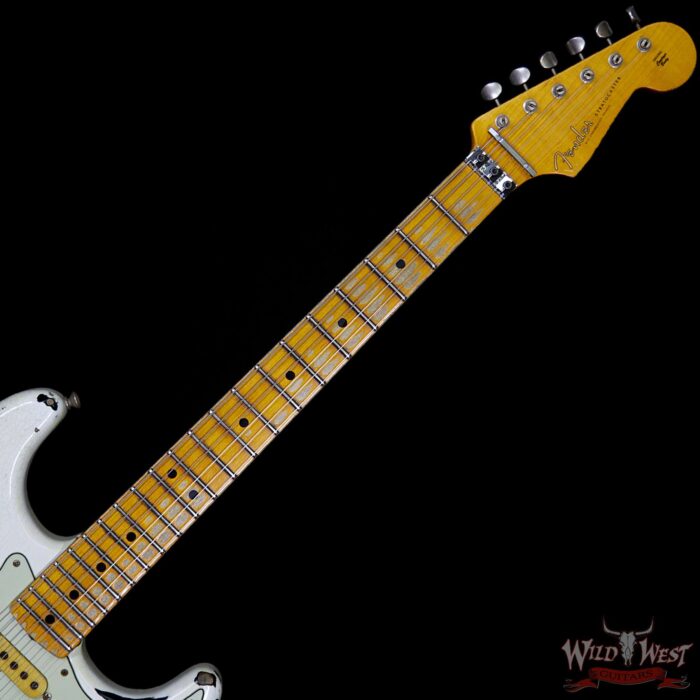 Fender 1960 Stratocaster Heavy Relic White Lightning Olympic White over Three Tone Sunburst - Image 8