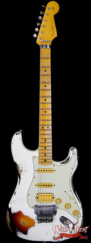 Fender 1960 Stratocaster Heavy Relic White Lightning Olympic White over Three Tone Sunburst