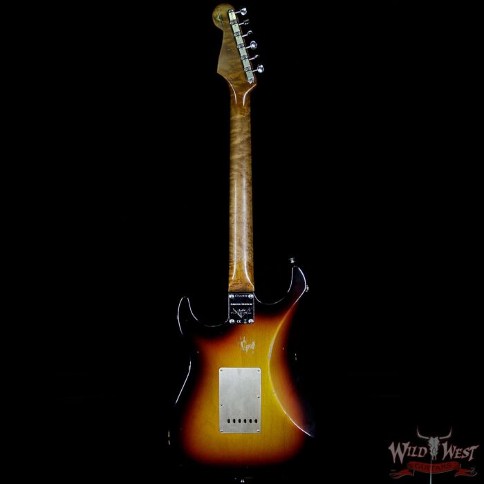 Fender Custom Shop 1960 Stratocaster Relic Roasted Birdseye Neck Rosewood Fingerboard Faded 3 Tone Sunburst - Image 7