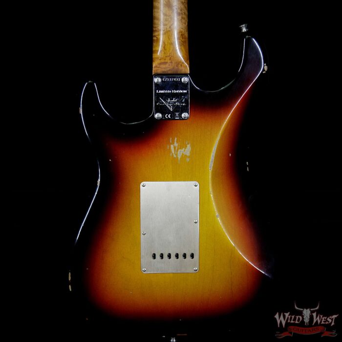 Fender Custom Shop 1960 Stratocaster Relic Roasted Birdseye Neck Rosewood Fingerboard Faded 3 Tone Sunburst - Image 4