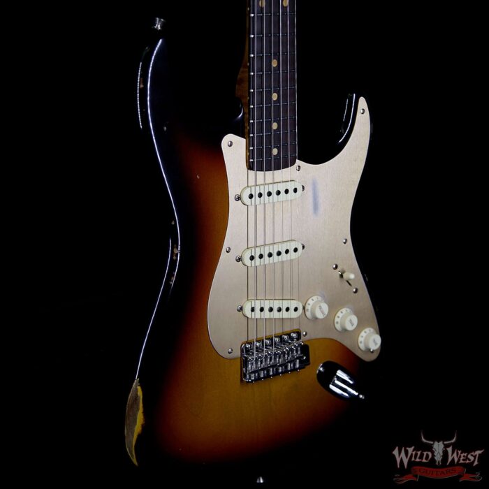 Fender Custom Shop 1960 Stratocaster Relic Roasted Birdseye Neck Rosewood Fingerboard Faded 3 Tone Sunburst - Image 5