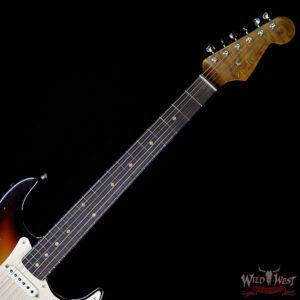 Fender Custom Shop 1960 Stratocaster Relic Roasted Birdseye Neck Rosewood Fingerboard Faded 3 Tone Sunburst - Image 9