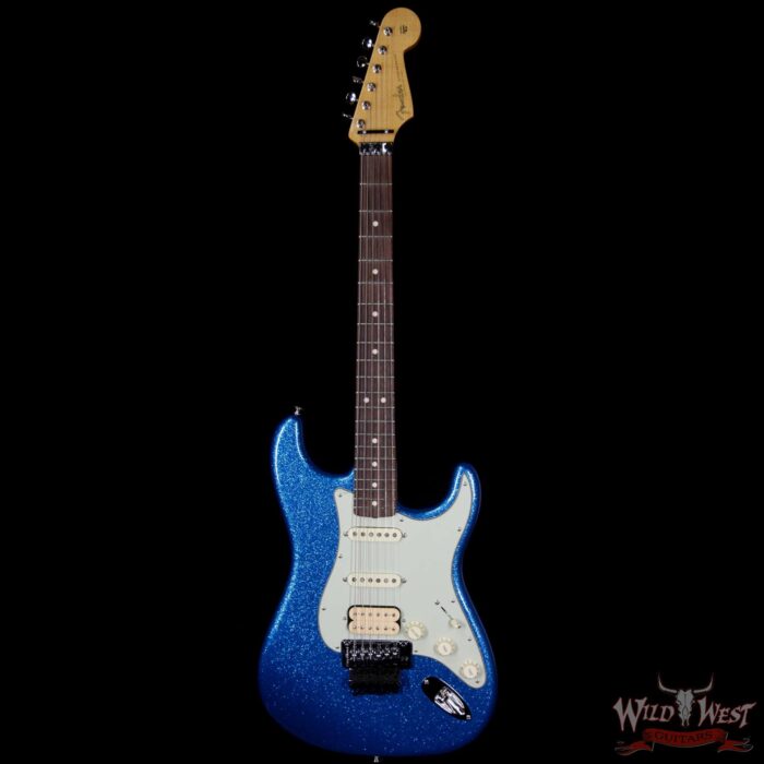 2017 Fender Custom Shop 1960 Stratocaster NOS Floyd Rose HSS Rosewood Fretboard Blue Sparkle - Image 4