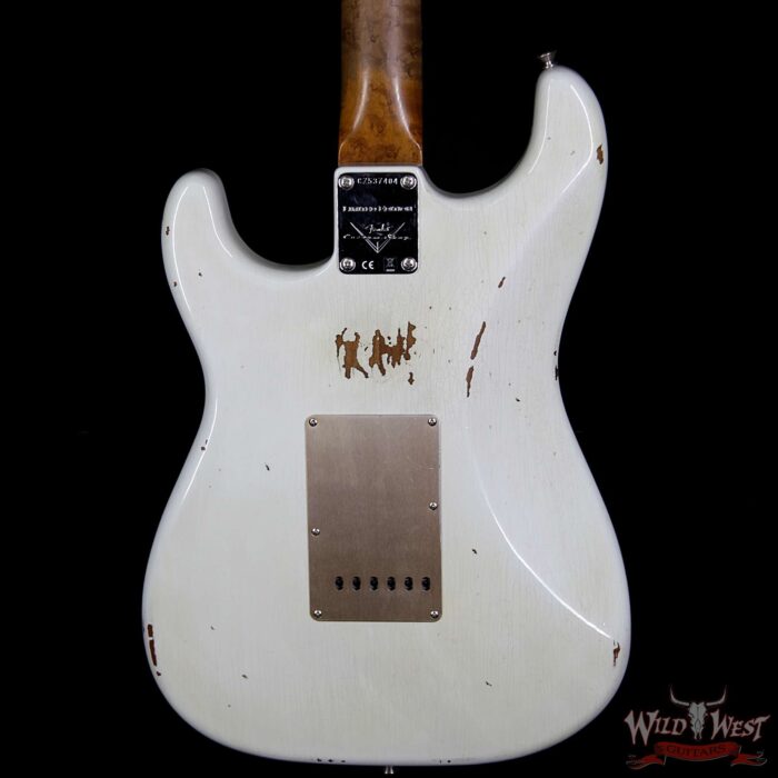 Fender Custom Shop 30th Anniversary LTD Roasted 1960 Stratocaster Relic Birdseye Neck Rosewood Board Aged Olympic White - Image 4