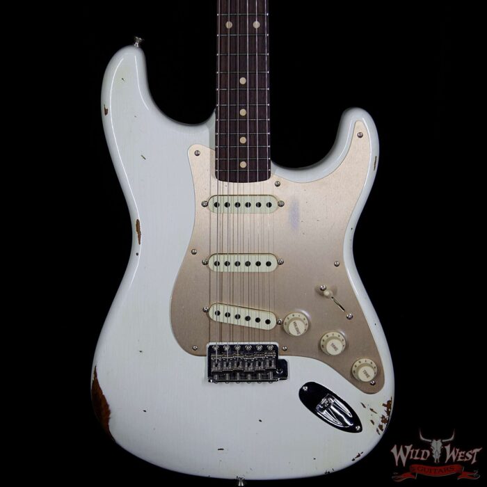 Fender Custom Shop 30th Anniversary LTD Roasted 1960 Stratocaster Relic Birdseye Neck Rosewood Board Aged Olympic White - Image 3