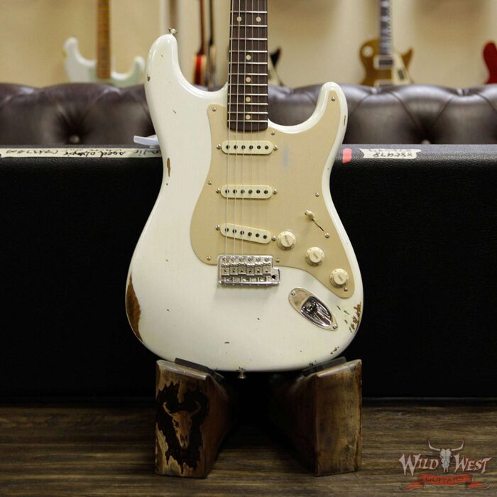 Fender Custom Shop 30th Anniversary LTD Roasted 1960 Stratocaster Relic Birdseye Neck Rosewood Board Aged Olympic White - Image 11