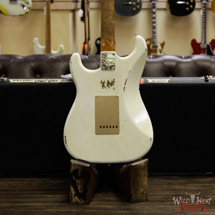 Fender Custom Shop 30th Anniversary LTD Roasted 1960 Stratocaster Relic Birdseye Neck Rosewood Board Aged Olympic White - Image 15
