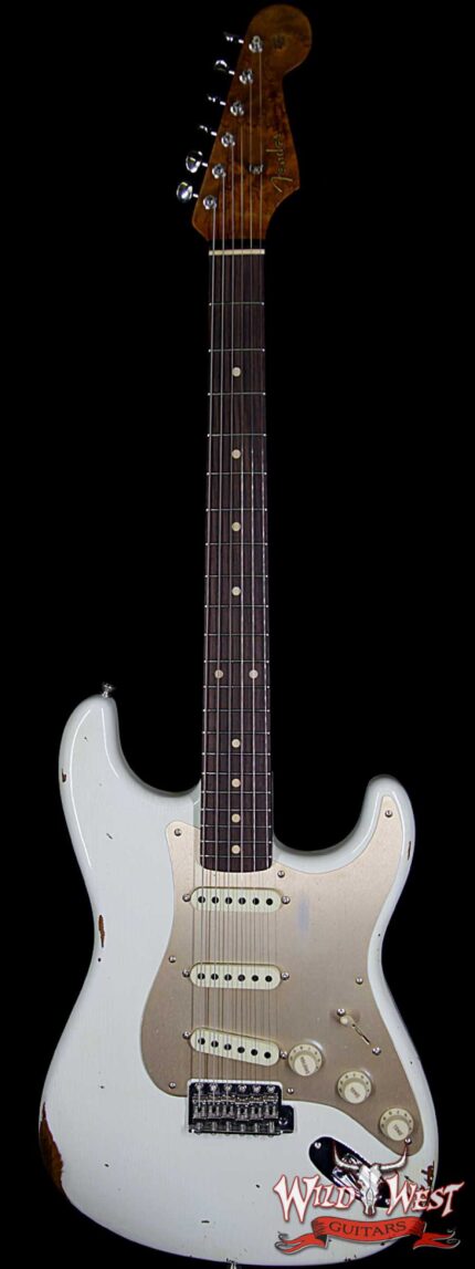 Fender Custom Shop 30th Anniversary LTD Roasted 1960 Stratocaster Relic Birdseye Neck Rosewood Board Aged Olympic White