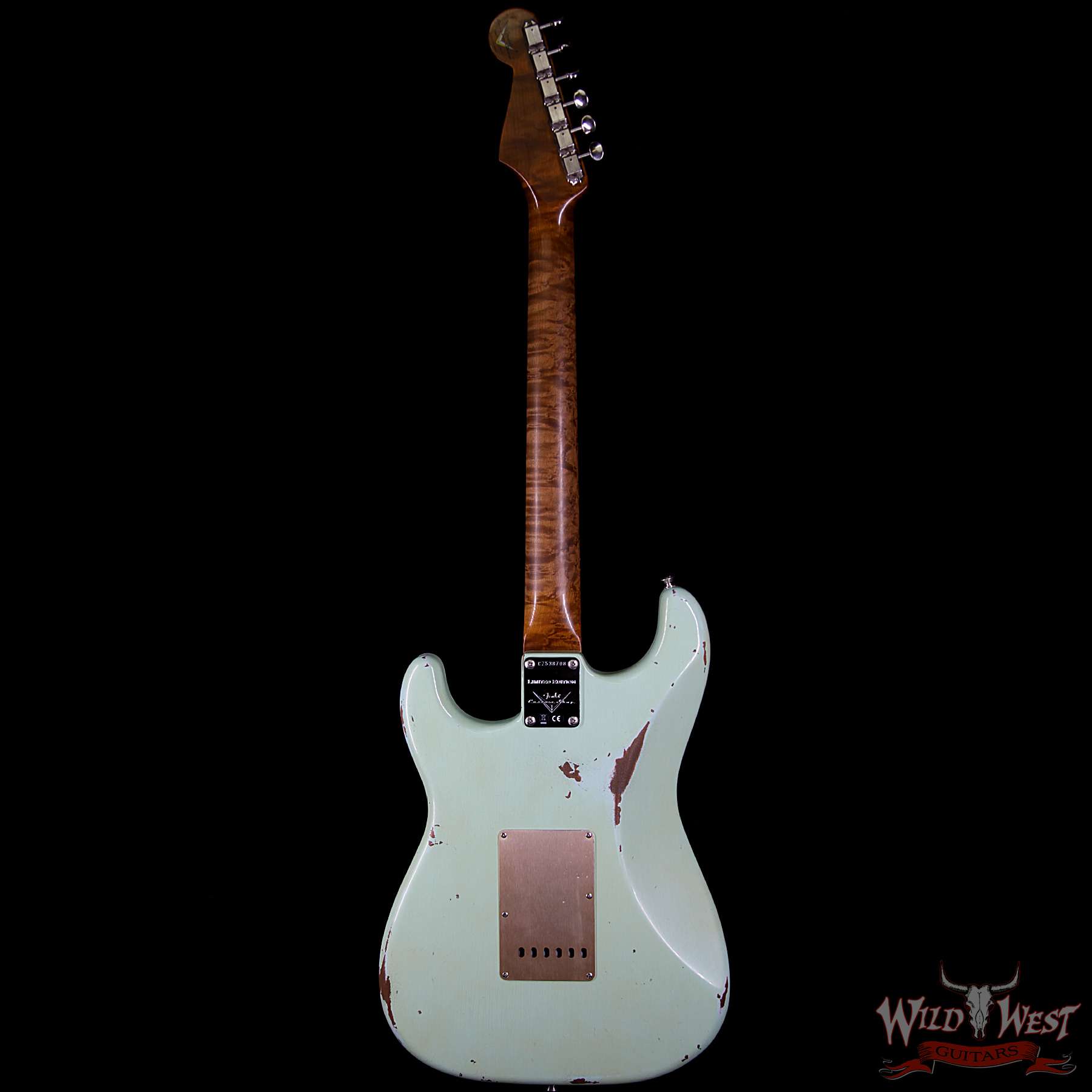 fender-1960strat-rstd-relic-rw-agedsurfgreen-cz538708-bb__wwg.jpg Fender Custom Shop 30th Anniversary 1960 Stratocaster Relic Roasted Birdseye Neck Rosewood Board Aged Surf Green - Image 7