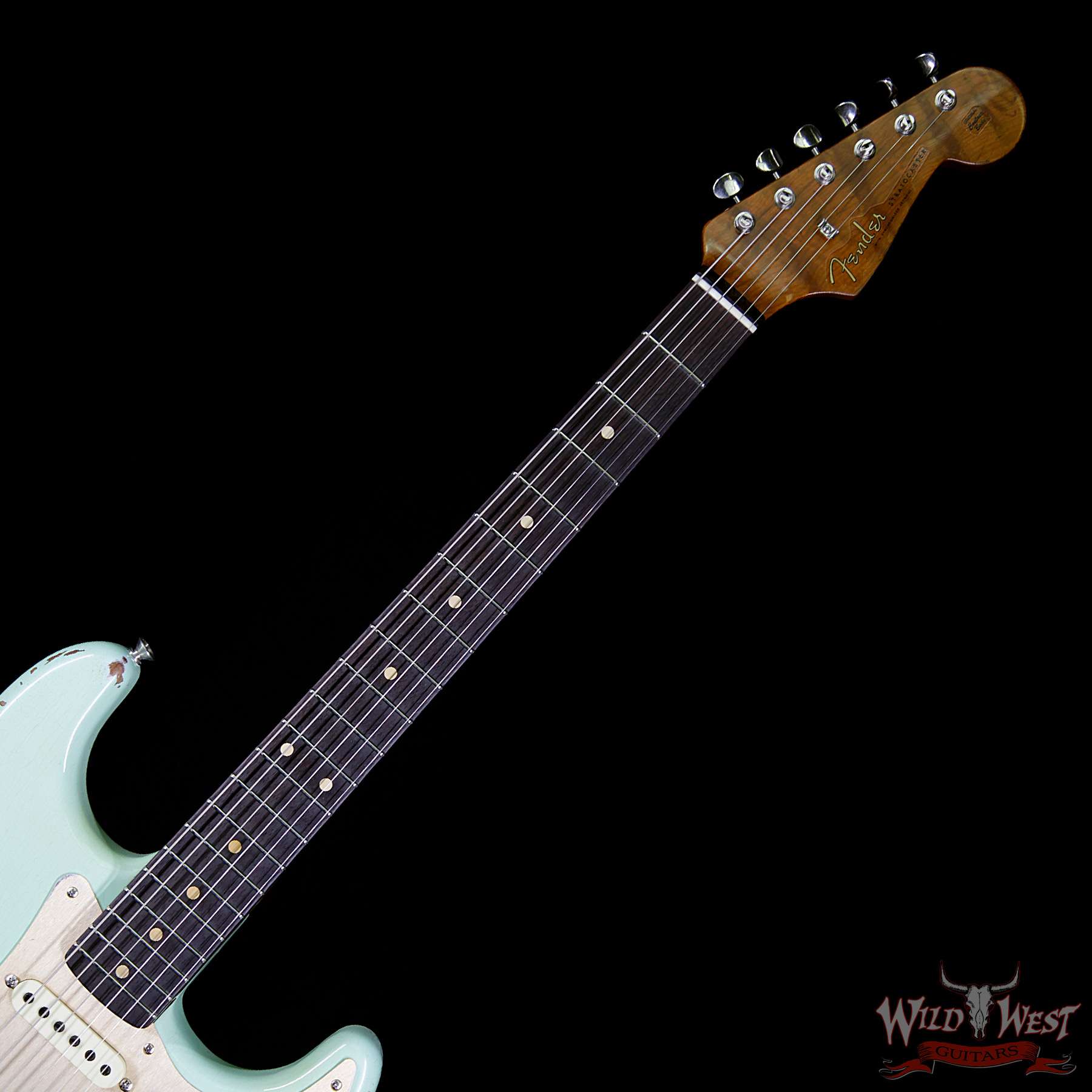 fender-1960strat-rstd-relic-rw-agedsurfgreen-cz538708-bnf__wwg.jpg Fender Custom Shop 30th Anniversary 1960 Stratocaster Relic Roasted Birdseye Neck Rosewood Board Aged Surf Green - Image 9