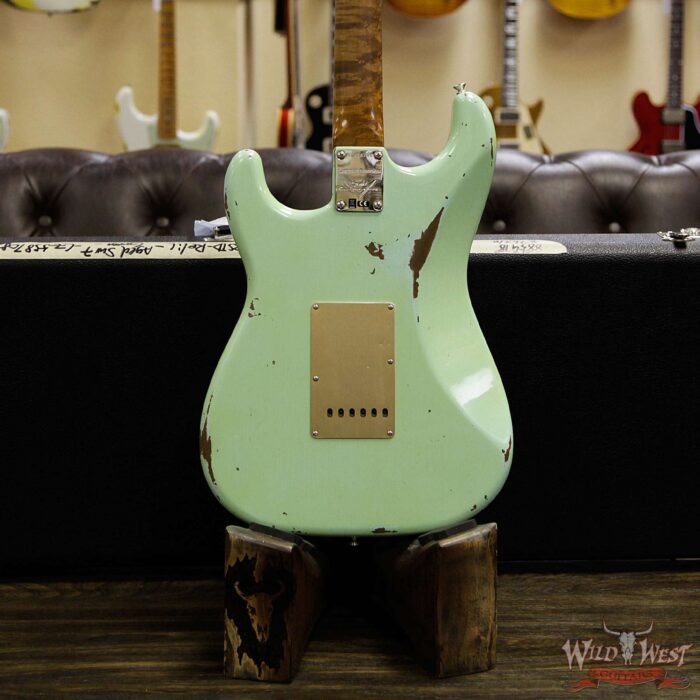 Fender Custom Shop 30th Anniversary 1960 Stratocaster Relic Roasted Birdseye Neck Rosewood Board Aged Surf Green - Image 15