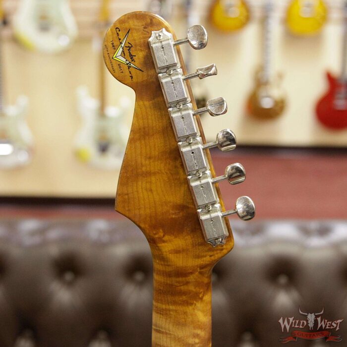 Fender Custom Shop 30th Anniversary 1960 Stratocaster Relic Roasted Birdseye Neck Rosewood Board Aged Surf Green - Image 14