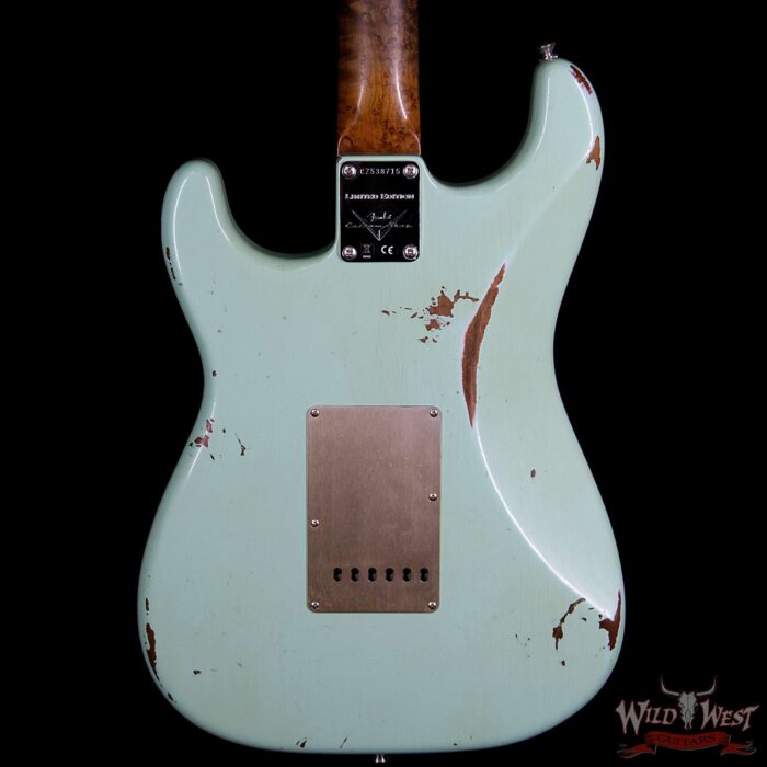 Fender Custom Shop 30th Anniversary Roasted 1960 Stratocaster Relic Birdseye Neck Rosewood Board Aged Surf Green - Image 4