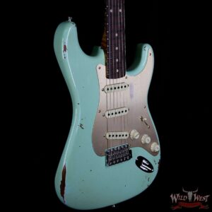 Fender Custom Shop 30th Anniversary Roasted 1960 Stratocaster Relic Birdseye Neck Rosewood Board Aged Surf Green - Image 5