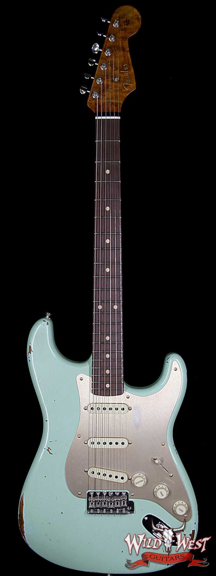 Fender Custom Shop 30th Anniversary Roasted 1960 Stratocaster Relic Birdseye Neck Rosewood Board Aged Surf Green - Image 1