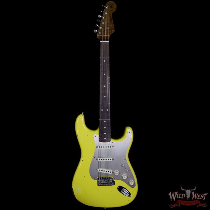 Fender Custom Shop 30th Anniversary LTD Roasted 1960 Stratocaster Relic Birdseye Neck Rosewood Board Aged Graffiti Yellow - Image 5