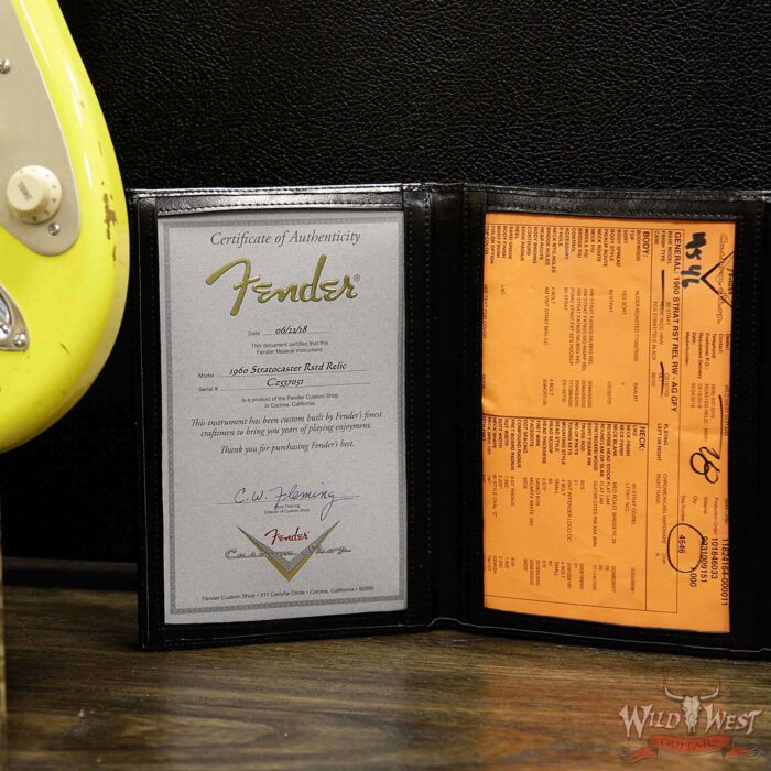 Fender Custom Shop 30th Anniversary LTD Roasted 1960 Stratocaster Relic Birdseye Neck Rosewood Board Aged Graffiti Yellow - Image 8