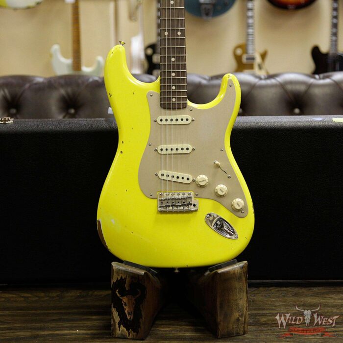 Fender Custom Shop 30th Anniversary LTD Roasted 1960 Stratocaster Relic Birdseye Neck Rosewood Board Aged Graffiti Yellow - Image 11