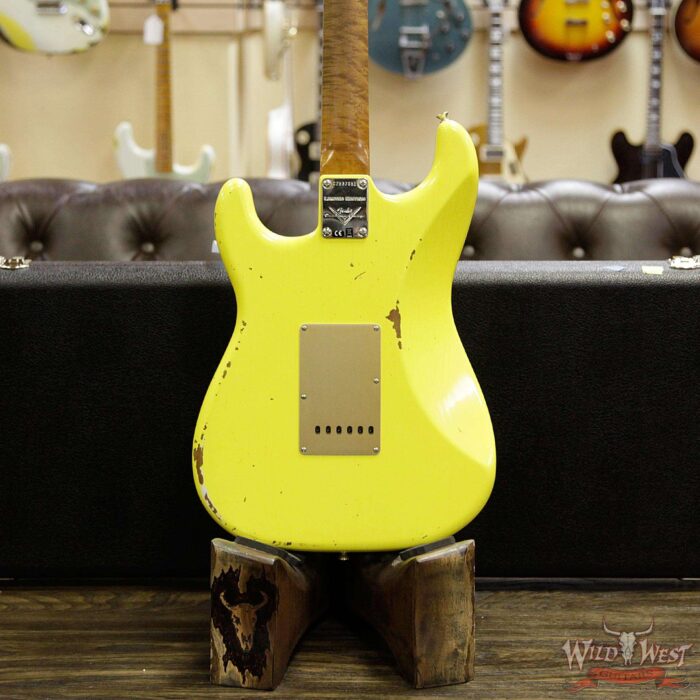 Fender Custom Shop 30th Anniversary LTD Roasted 1960 Stratocaster Relic Birdseye Neck Rosewood Board Aged Graffiti Yellow - Image 15