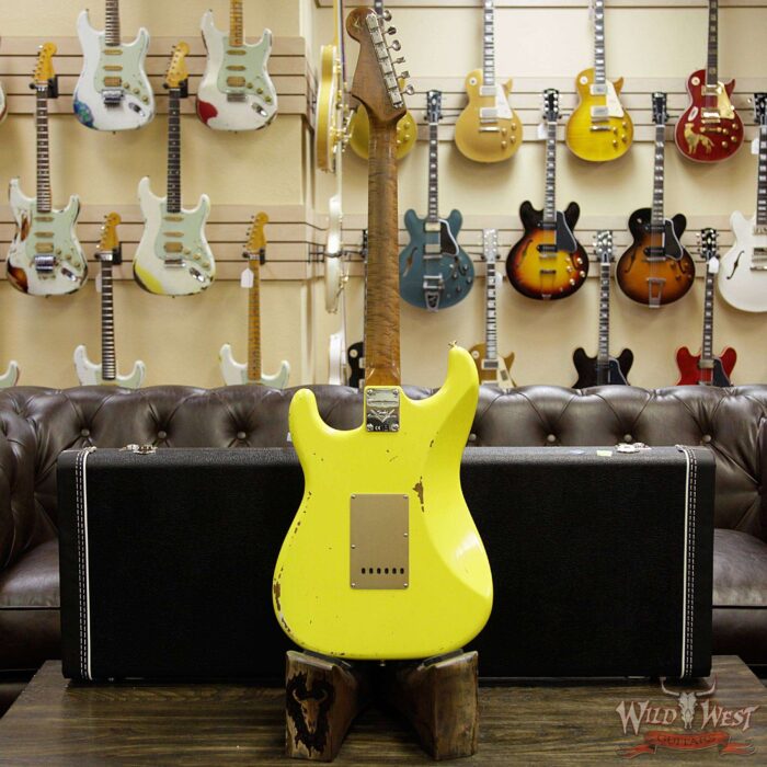 Fender Custom Shop 30th Anniversary LTD Roasted 1960 Stratocaster Relic Birdseye Neck Rosewood Board Aged Graffiti Yellow - Image 16