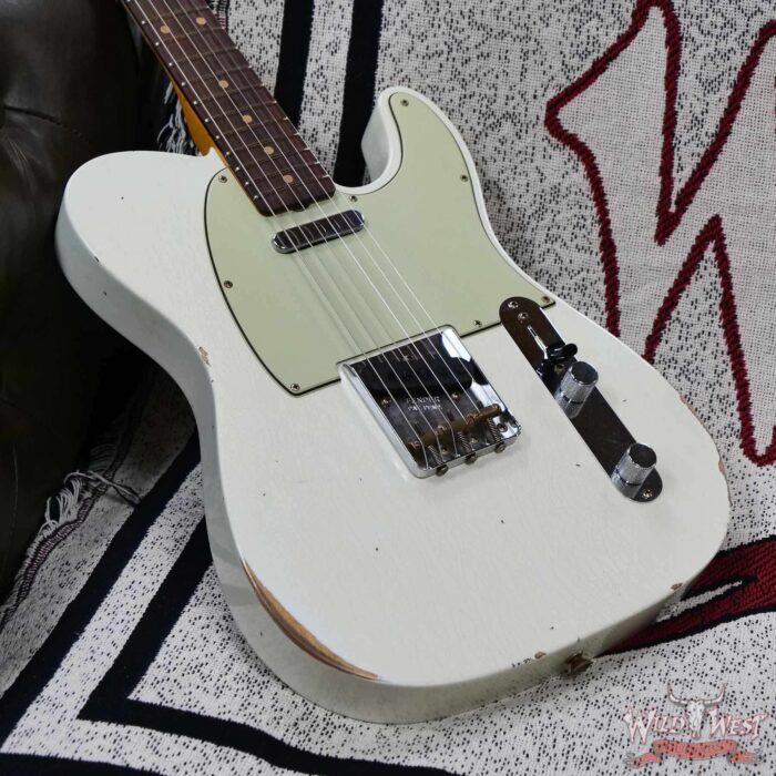 Fender Custom Shop Limiited Edition 1960 Telecaster Relic Aged Olympic White 7.30 LBS - Image 9