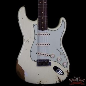 Fender Custom Shop 1961 Stratocaster Heavy Relic Slab Rosewood Fingerboard Vintage White - Image 3